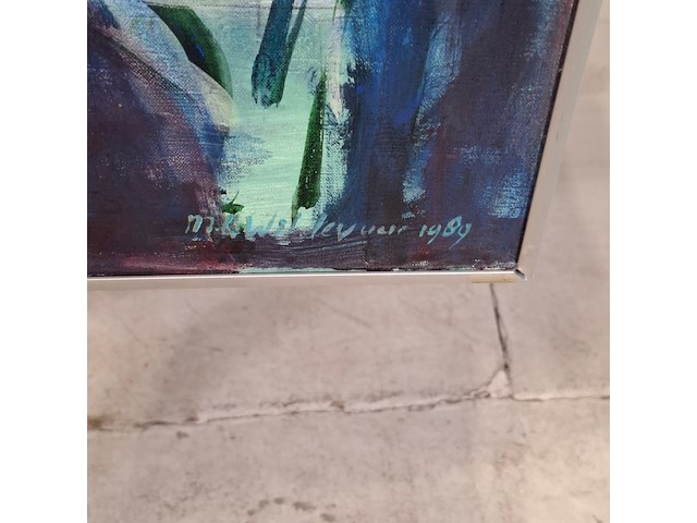Acryl schilderij, maya wildevuur, joke, 1989 - afbeelding 4 van  7