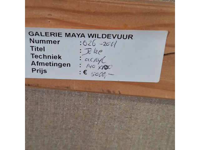 Acryl schilderij, maya wildevuur, joke, 1989 - afbeelding 7 van  7