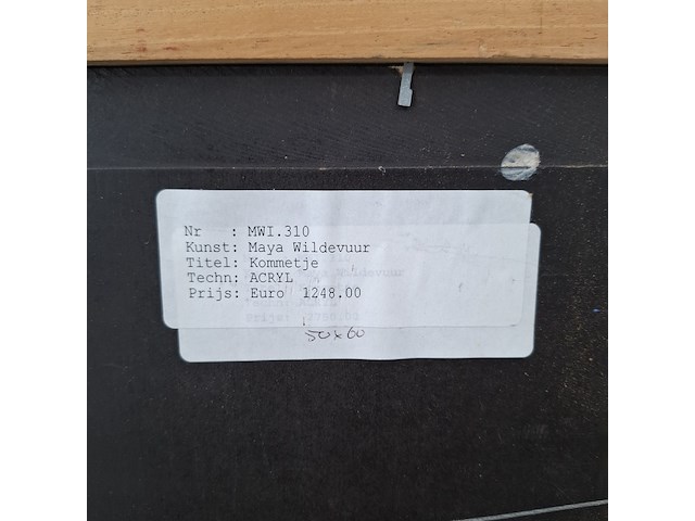 Acryl schilderij, maya wildevuur, kommetje, 1998 - afbeelding 2 van  10