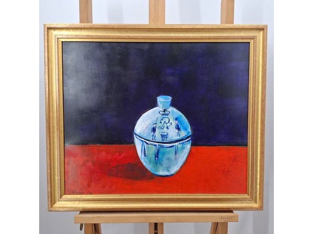 Acryl schilderij, maya wildevuur, kommetje, 1998 - afbeelding 3 van  10