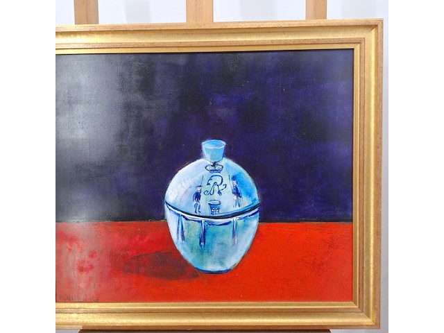 Acryl schilderij, maya wildevuur, kommetje, 1998 - afbeelding 5 van  10