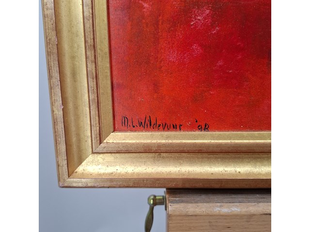 Acryl schilderij, maya wildevuur, kommetje, 1998 - afbeelding 6 van  10