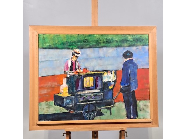 Acryl schilderij, maya wildevuur, kraam, 1993 - afbeelding 2 van  9