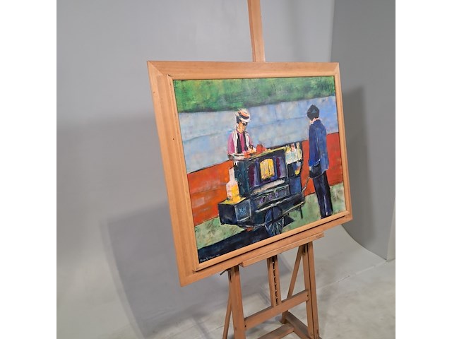Acryl schilderij, maya wildevuur, kraam, 1993 - afbeelding 3 van  9