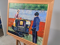 Acryl schilderij, maya wildevuur, kraam, 1993 - afbeelding 4 van  9