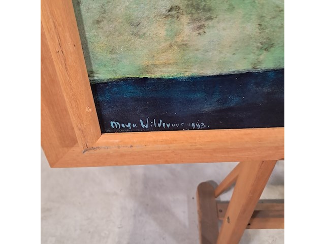 Acryl schilderij, maya wildevuur, kraam, 1993 - afbeelding 5 van  9