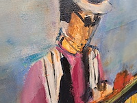 Acryl schilderij, maya wildevuur, kraam, 1993 - afbeelding 7 van  9