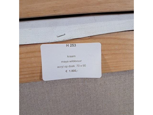 Acryl schilderij, maya wildevuur, kraam, 1993 - afbeelding 9 van  9