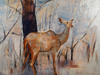 Acryl schilderij, maya wildevuur, kudu, 2000 - afbeelding 1 van  9