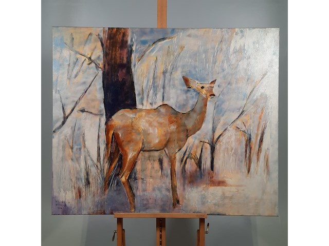 Acryl schilderij, maya wildevuur, kudu, 2000 - afbeelding 2 van  9
