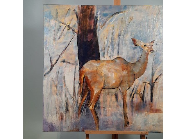 Acryl schilderij, maya wildevuur, kudu, 2000 - afbeelding 3 van  9
