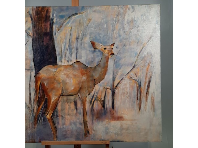 Acryl schilderij, maya wildevuur, kudu, 2000 - afbeelding 4 van  9