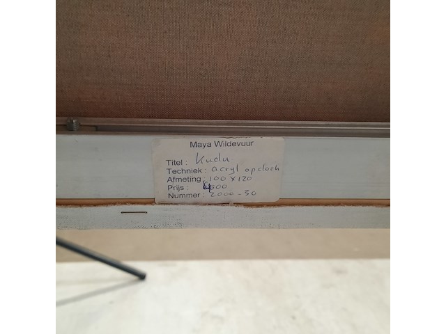 Acryl schilderij, maya wildevuur, kudu, 2000 - afbeelding 9 van  9