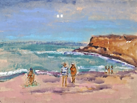 Acryl schilderij, maya wildevuur, lagune marokko, 2002 - afbeelding 1 van  9