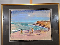 Acryl schilderij, maya wildevuur, lagune marokko, 2002 - afbeelding 2 van  9