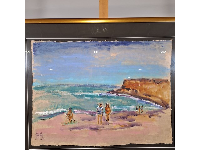 Acryl schilderij, maya wildevuur, lagune marokko, 2002 - afbeelding 5 van  9