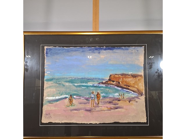 Acryl schilderij, maya wildevuur, lagune marokko, 2002 - afbeelding 3 van  9