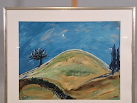 Acryl schilderij, maya wildevuur, landschap, 1991 - afbeelding 2 van  9
