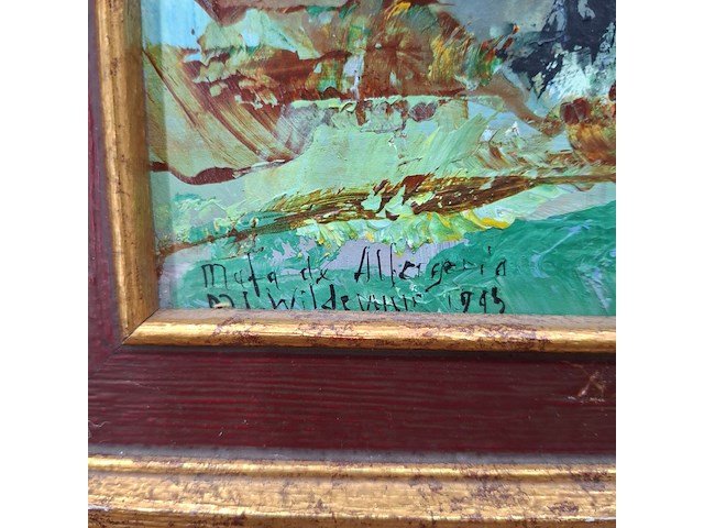 Acryl schilderij, maya wildevuur, landschap, 1993 - afbeelding 6 van  10