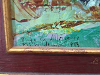 Acryl schilderij, maya wildevuur, landschap, 1993 - afbeelding 6 van  10