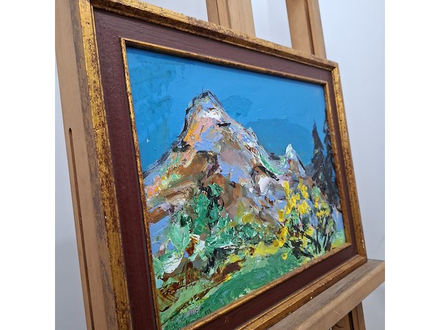 Acryl schilderij, maya wildevuur, landschap, 1993 - afbeelding 7 van  10