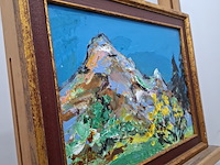 Acryl schilderij, maya wildevuur, landschap, 1993 - afbeelding 7 van  10