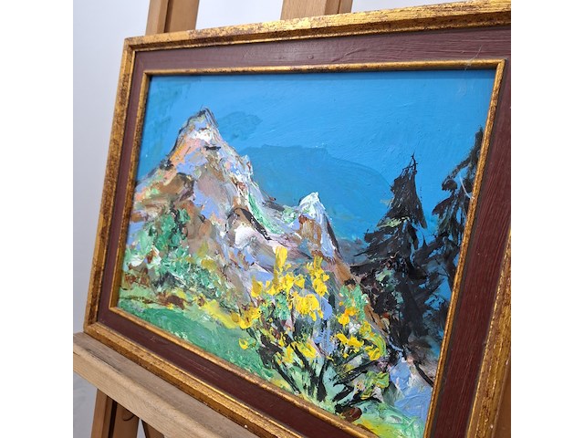 Acryl schilderij, maya wildevuur, landschap, 1993 - afbeelding 8 van  10