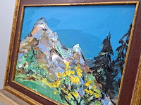 Acryl schilderij, maya wildevuur, landschap, 1993 - afbeelding 8 van  10