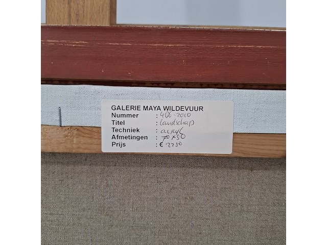 Acryl schilderij, maya wildevuur, landschap, 1995 - afbeelding 2 van  10