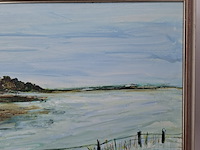 Acryl schilderij, maya wildevuur, landschap, 1995 - afbeelding 5 van  10