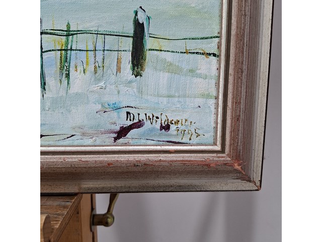 Acryl schilderij, maya wildevuur, landschap, 1995 - afbeelding 6 van  10