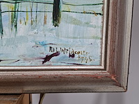 Acryl schilderij, maya wildevuur, landschap, 1995 - afbeelding 6 van  10