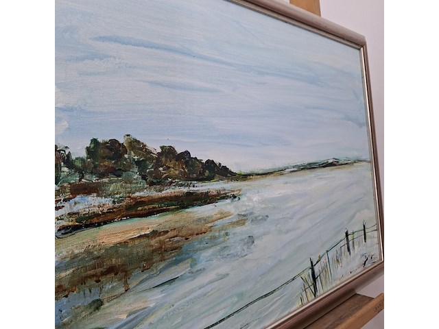 Acryl schilderij, maya wildevuur, landschap, 1995 - afbeelding 7 van  10