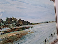 Acryl schilderij, maya wildevuur, landschap, 1995 - afbeelding 7 van  10