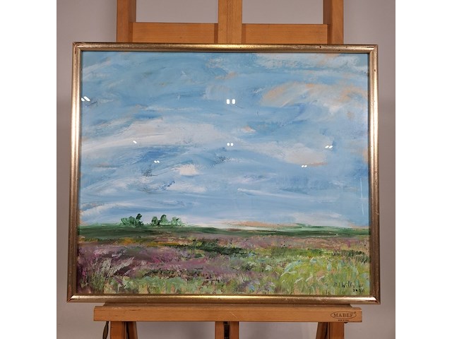 Acryl schilderij, maya wildevuur, landschap, 1996 - afbeelding 4 van  11