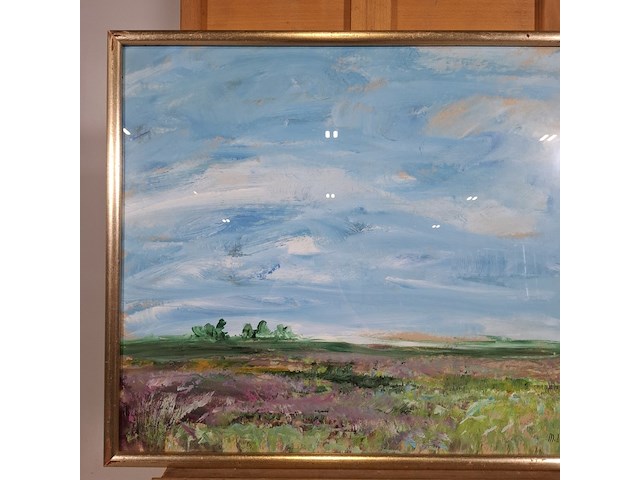 Acryl schilderij, maya wildevuur, landschap, 1996 - afbeelding 5 van  11