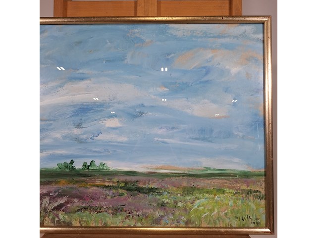 Acryl schilderij, maya wildevuur, landschap, 1996 - afbeelding 6 van  11