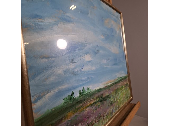 Acryl schilderij, maya wildevuur, landschap, 1996 - afbeelding 8 van  11