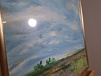 Acryl schilderij, maya wildevuur, landschap, 1996 - afbeelding 8 van  11