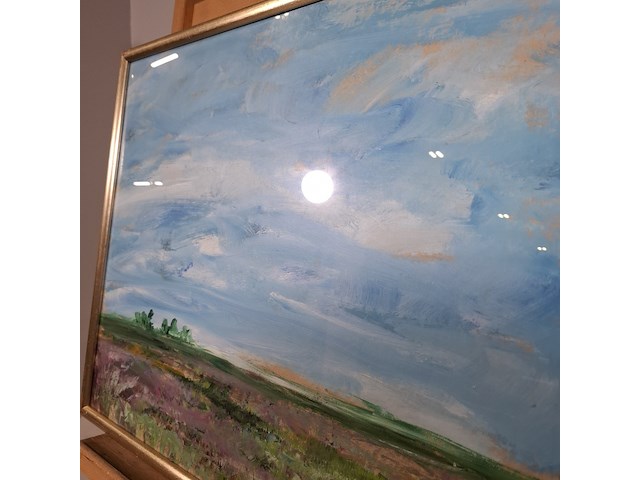 Acryl schilderij, maya wildevuur, landschap, 1996 - afbeelding 9 van  11