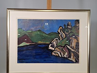 Acryl schilderij, maya wildevuur, landschap, 2000 - afbeelding 9 van  9