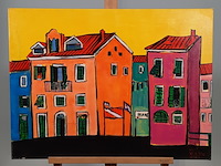 Acryl schilderij, maya wildevuur, landschap, 2004 - afbeelding 2 van  9