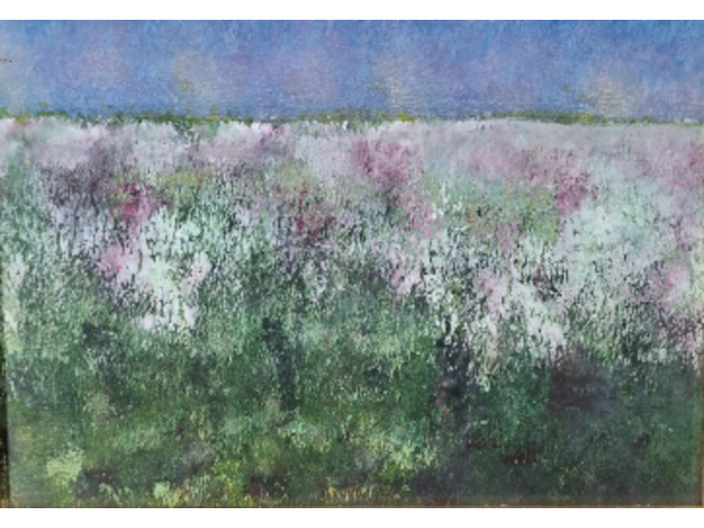 Acryl schilderij, maya wildevuur, landschap - afbeelding 1 van  8