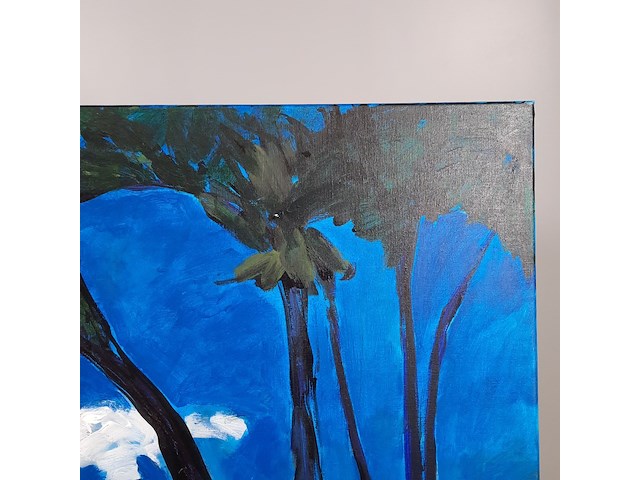 Acryl schilderij, maya wildevuur, landweg, 2001 - afbeelding 5 van  9