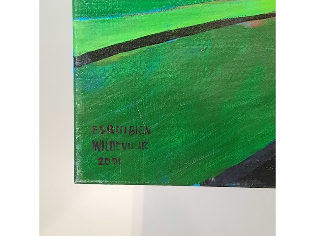 Acryl schilderij, maya wildevuur, landweg, 2001 - afbeelding 6 van  9
