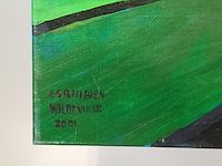 Acryl schilderij, maya wildevuur, landweg, 2001 - afbeelding 6 van  9