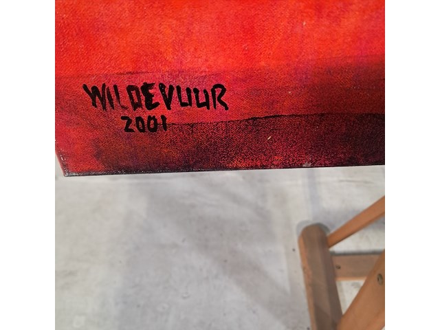 Acryl schilderij, maya wildevuur, lezende vrouw, 2001 - afbeelding 5 van  8