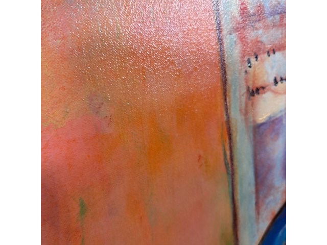 Acryl schilderij, maya wildevuur, lezende vrouw, 2001 - afbeelding 6 van  8