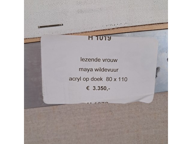 Acryl schilderij, maya wildevuur, lezende vrouw, 2001 - afbeelding 8 van  8