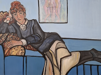 Acryl schilderij, maya wildevuur, liggende vrouw - afbeelding 1 van  10